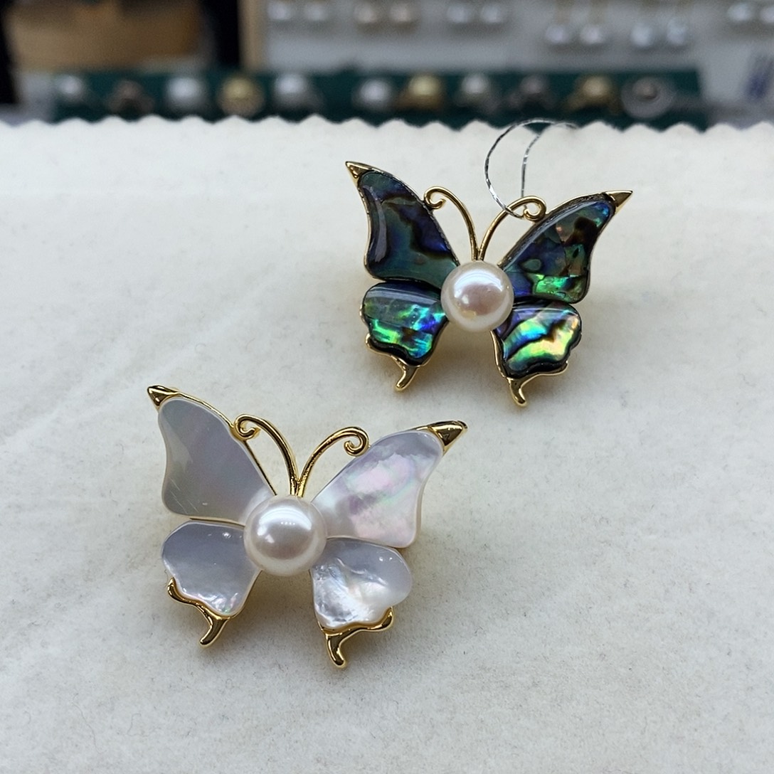 海水珍珠胸饰合金日本Akoya7-8mm