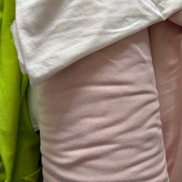 纯棉针织布1:1细罗纹品牌婴童厂尾单正品卷布莫兰迪粉幅宽1.8左右