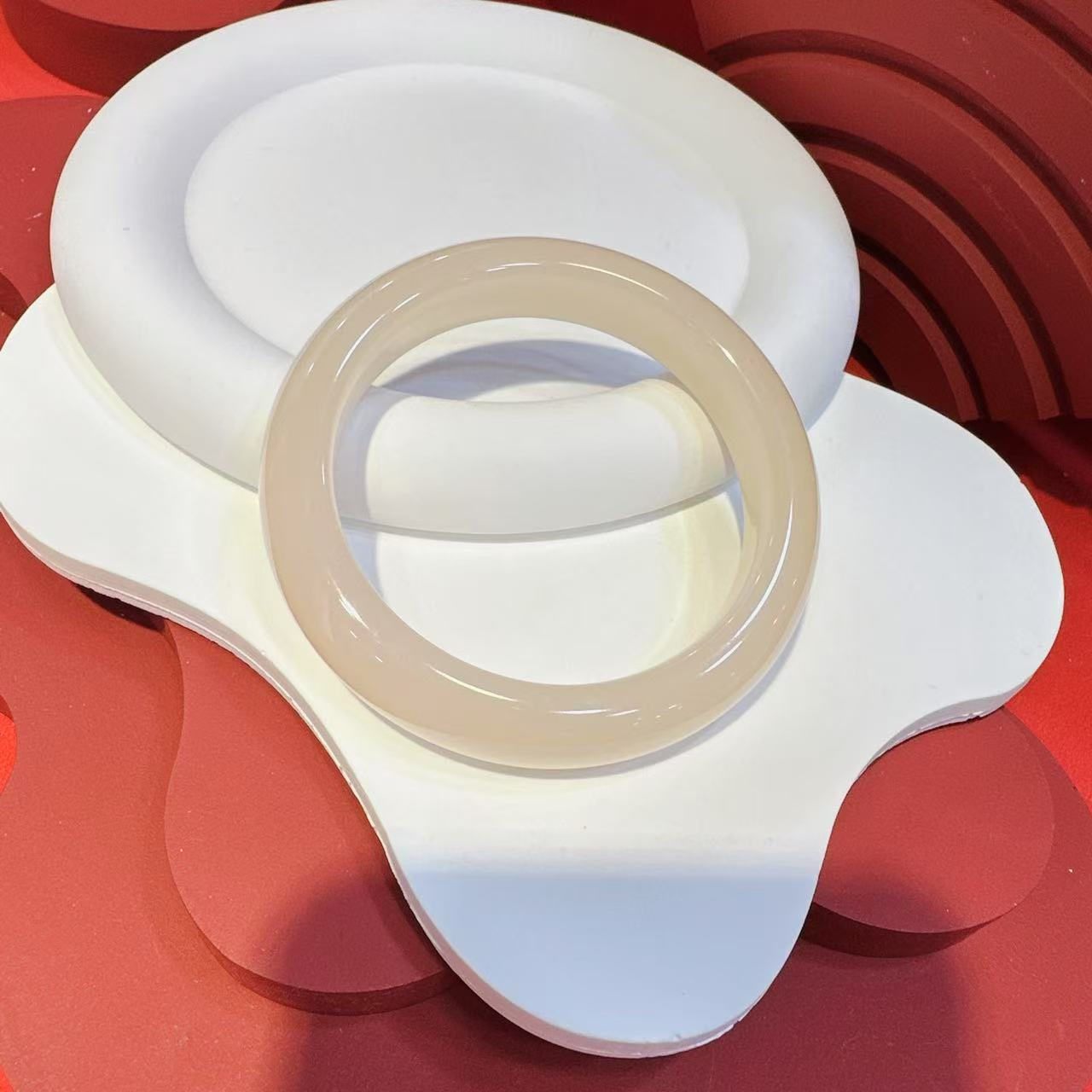 14mm戈壁明珠桃花粉料金丝玉手镯HNZ11001