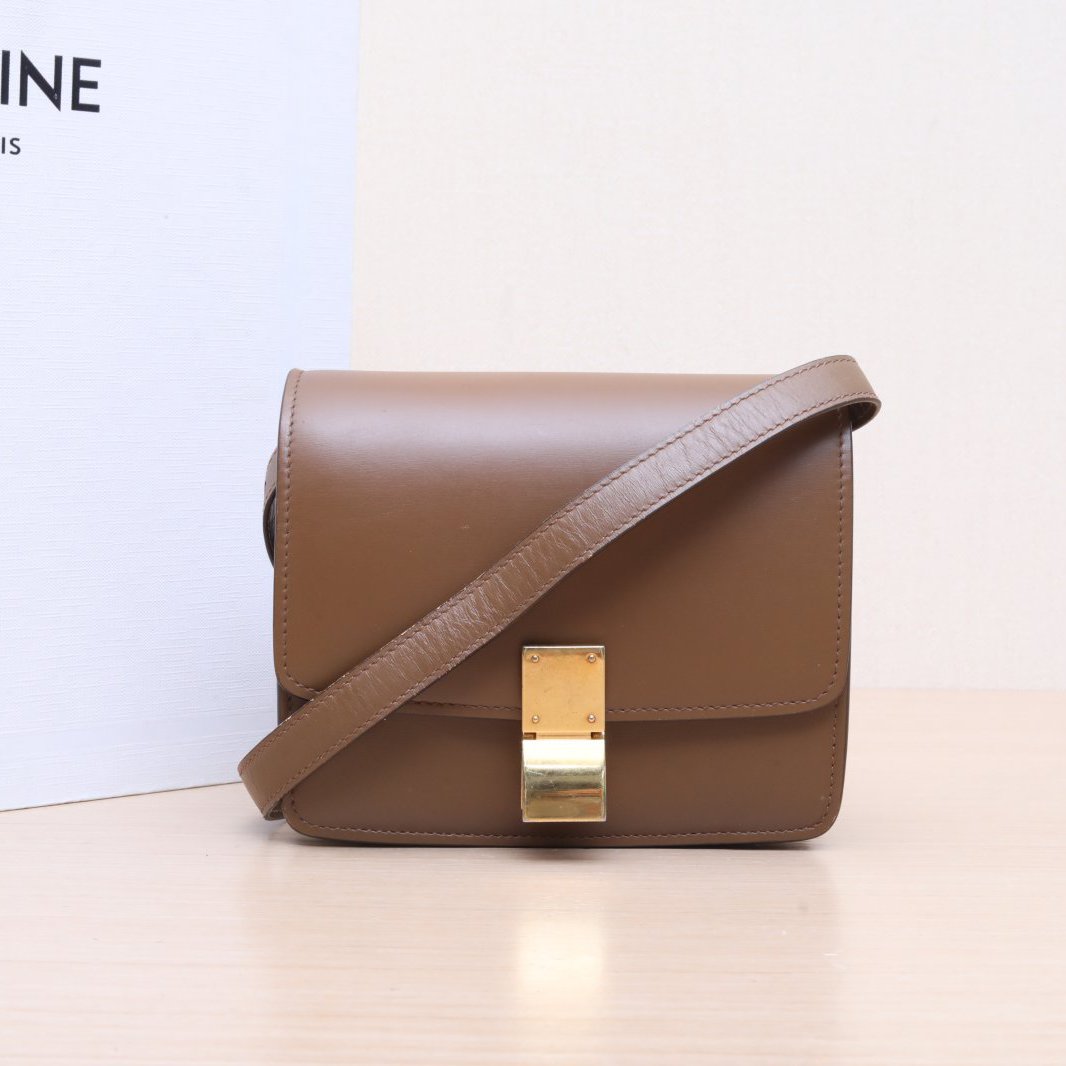 95新 Celine/思琳 小花佳珊 Classic Box 小号 焦糖色包