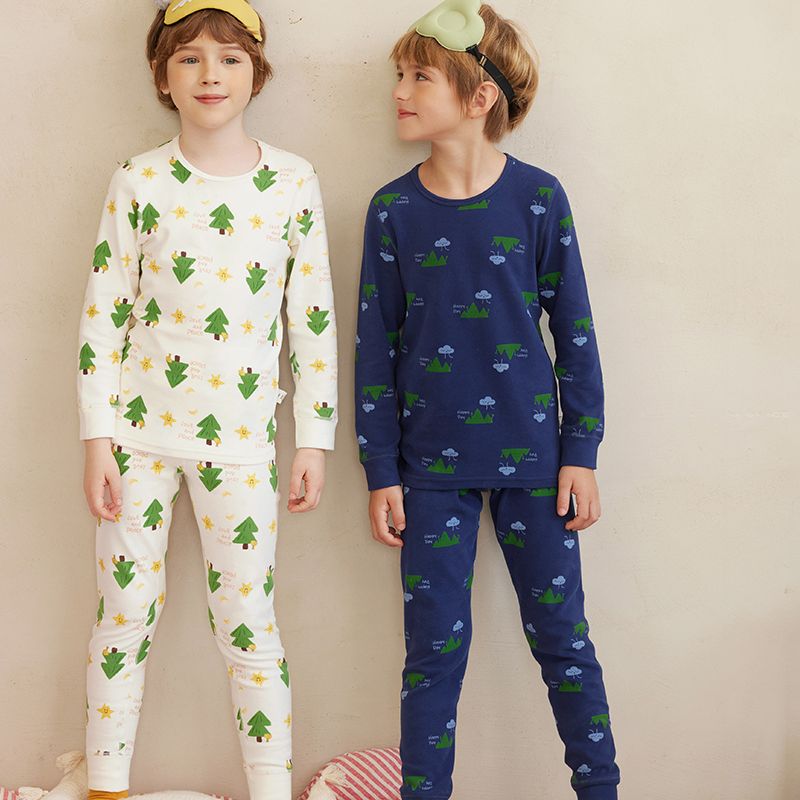 纯棉宝宝加厚保暖内衣套装儿童秋冬加绒秋衣秋裤男童女童睡衣