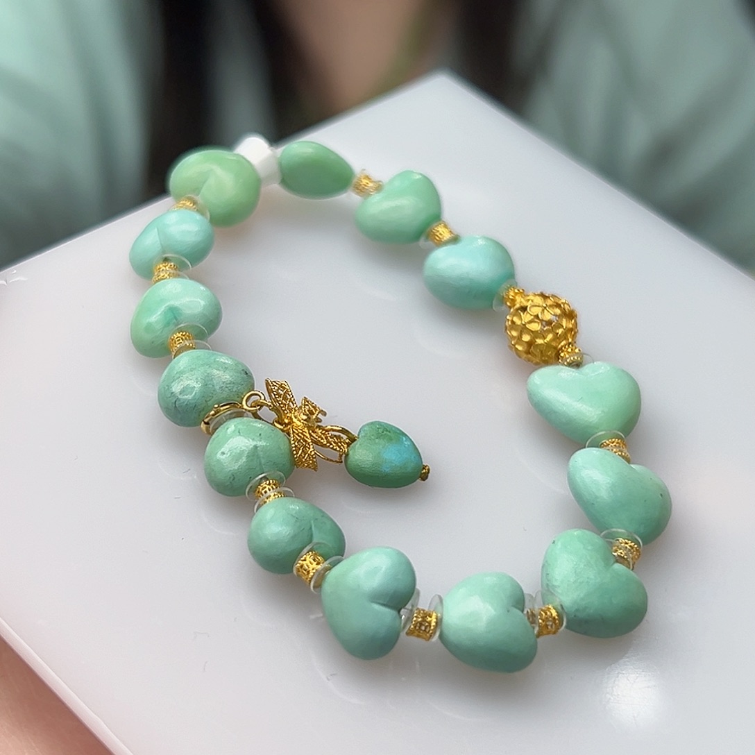 绿松石珠宝奇石18K金镶嵌