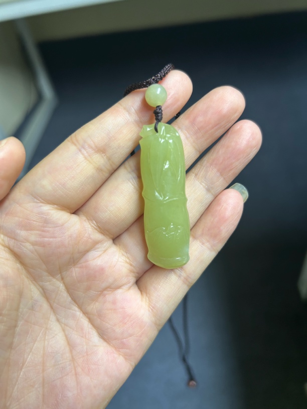 和田玉富贵黄口料竹节男女通用节节高升报平安玉石挂件