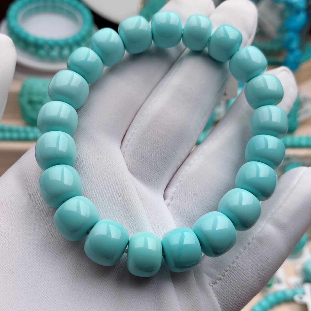 绿松石珠宝奇石未镶嵌10.7mm