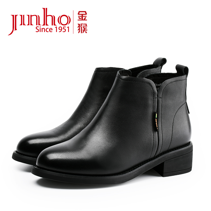 Jinho/金猴时尚真皮冬季舒适休闲百搭简约时装女士短靴490010A-8