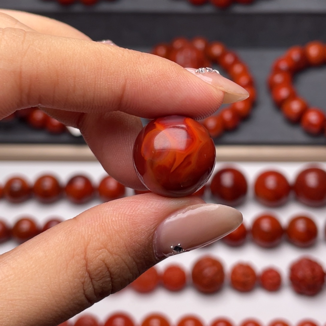 南红玛瑙未镶嵌手链Y17mm
