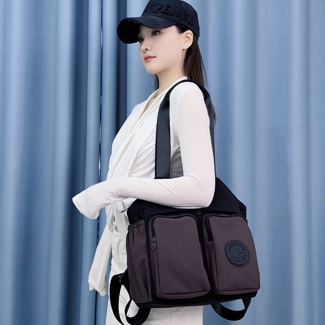 百搭时尚简约风韩版潮流拉链大容量多隔层防水单肩手提双肩包2603