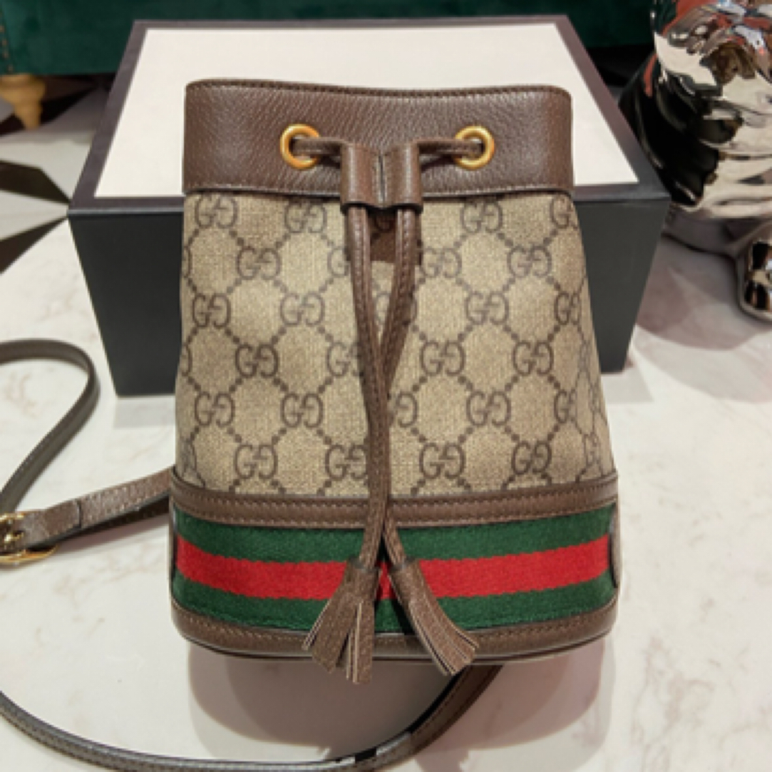 95新 GUCCI/古驰 小水桶ophidia老花斜挎包