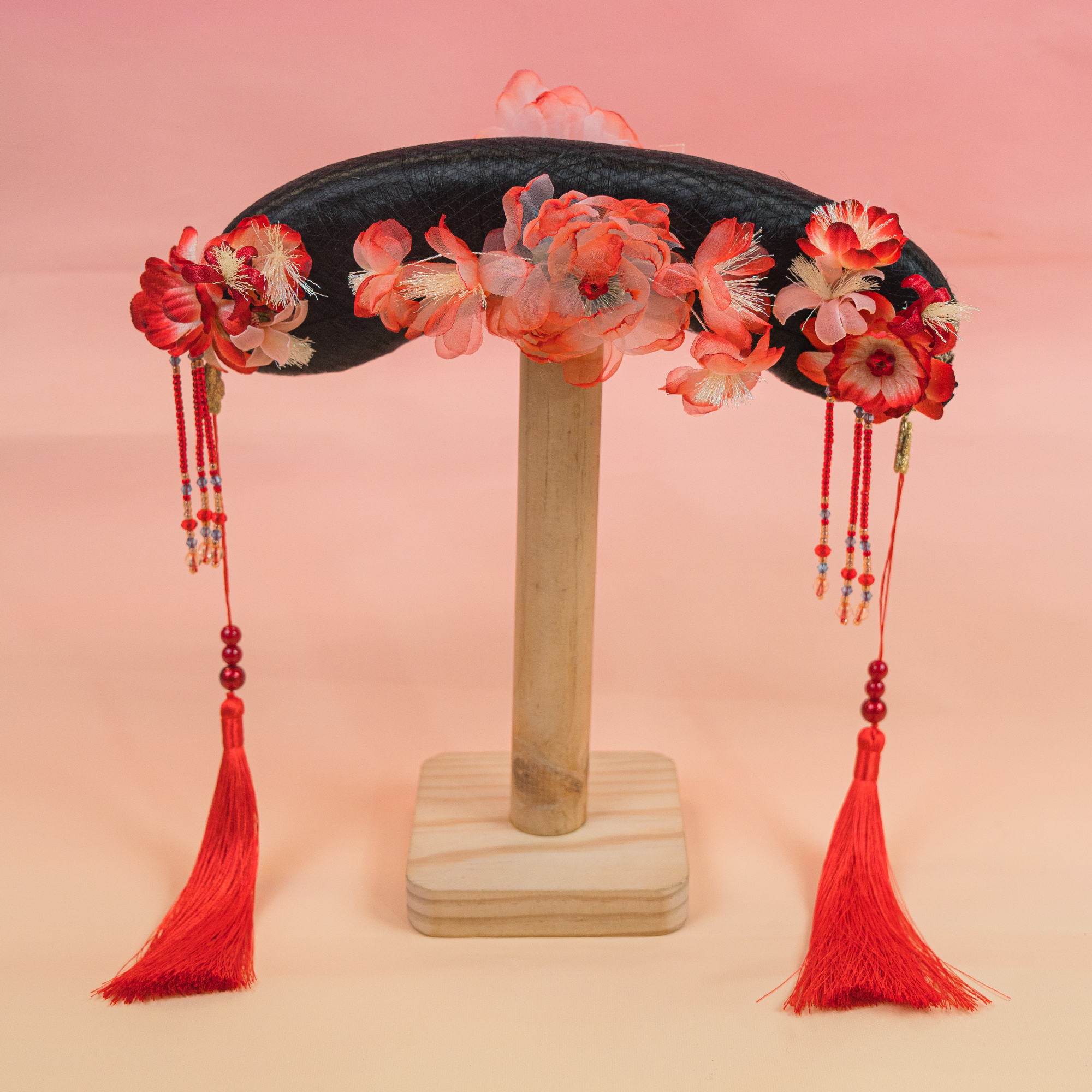 饰阿梁4326 红色旗头可拆卸格格宫廷风娘娘贵妃头饰少女旗袍重工