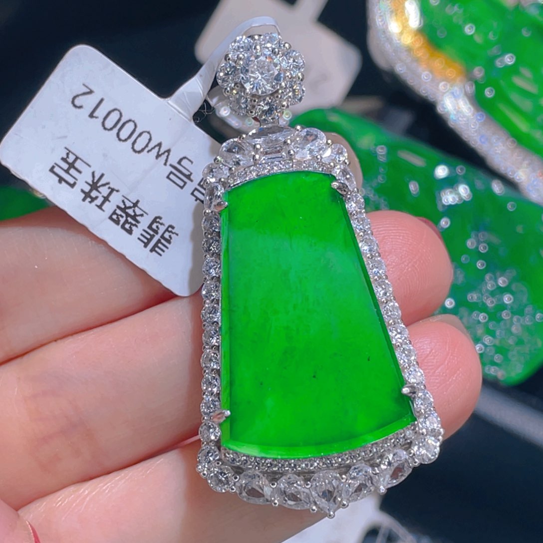 翡翠吊坠(不含链)银S925镶嵌