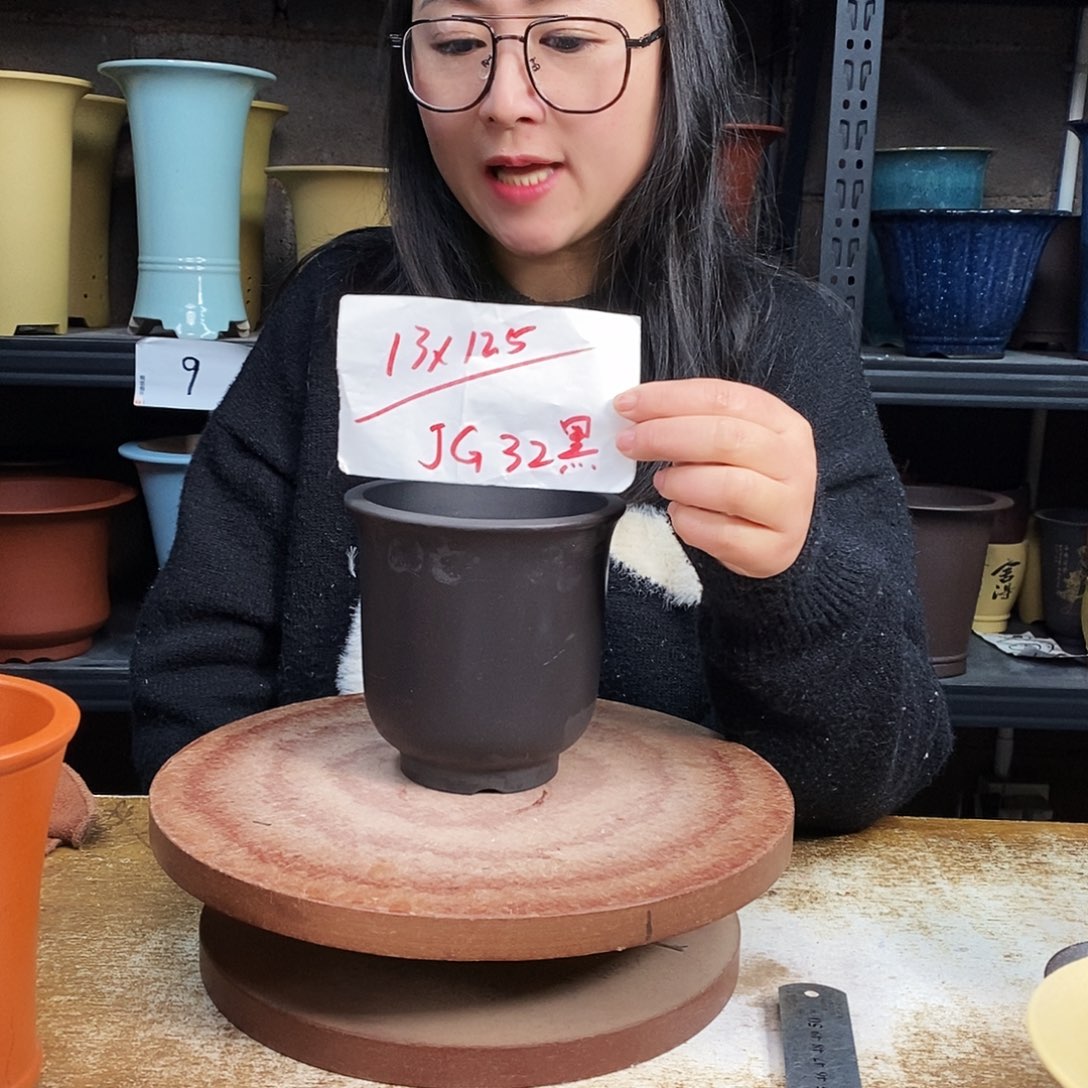 紫砂一只花盆货号JG32