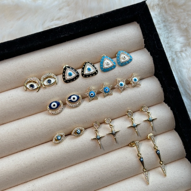 钛钢耳饰 GULUM 1016 气质蓝色轻奢时尚小众简约耳钉