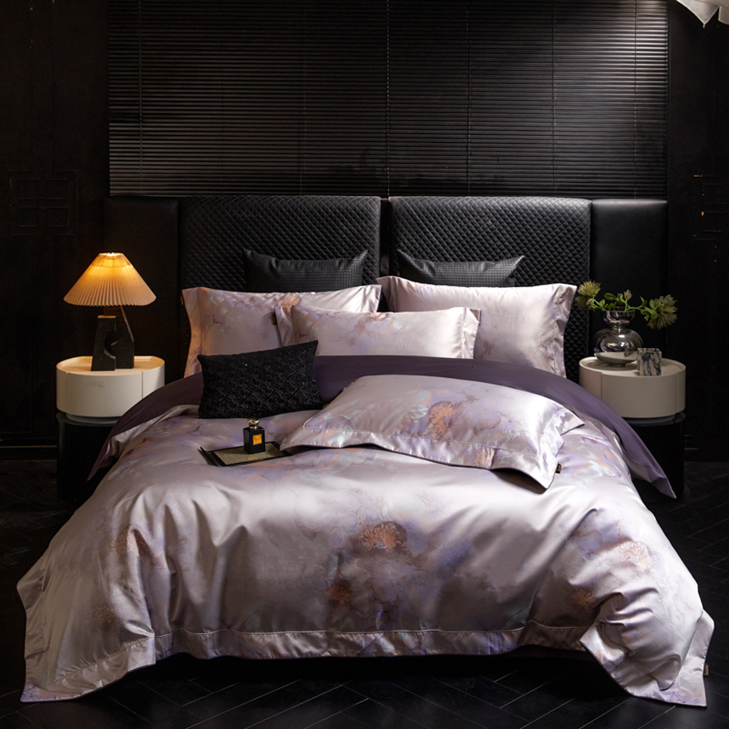 Vurtanvo/威尔坦沃设计师轻奢长绒棉色织时尚提花四件套床上套件