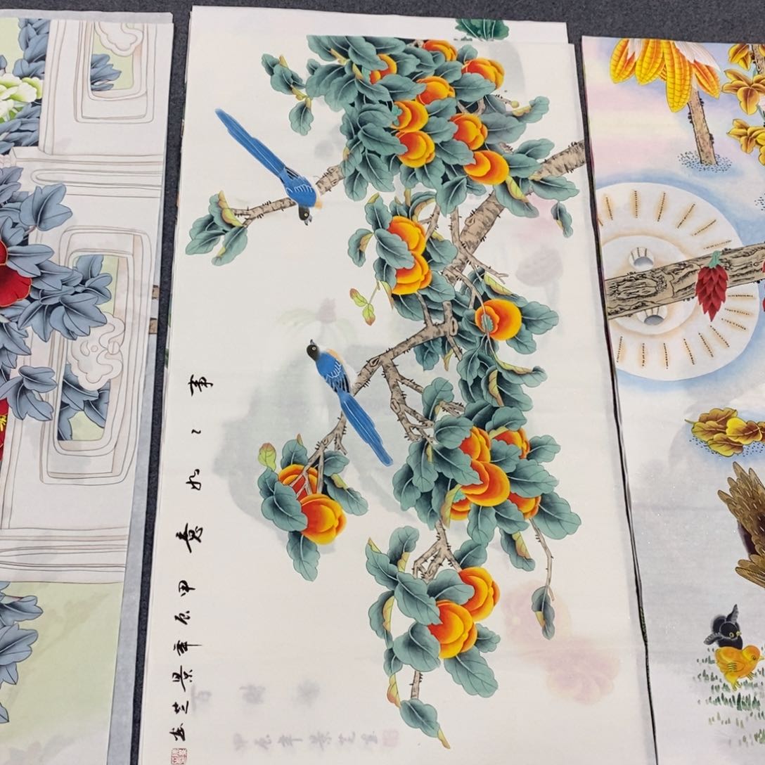 国画尺寸140✖️70四尺工笔手绘国画