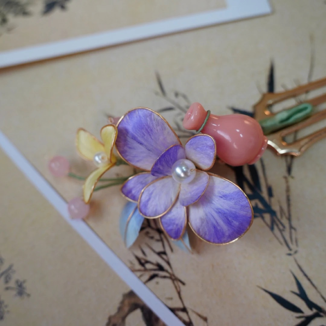 扶摇掌柜麦光光古风发饰绒花发簪 手工制作默认微瑕