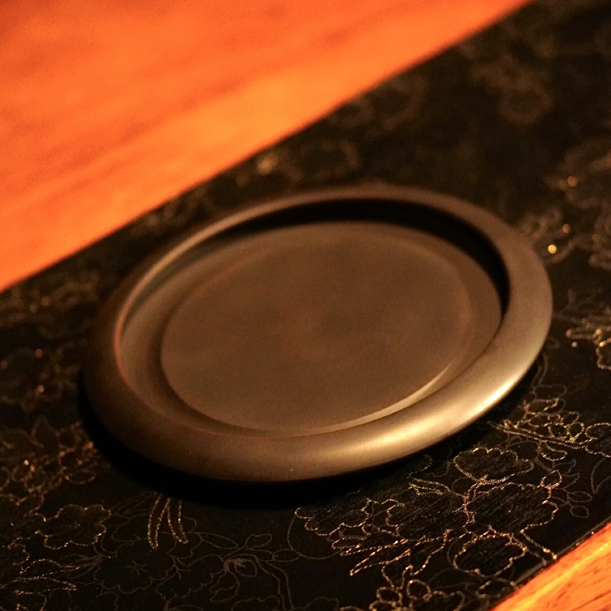 【陶点茶Yun】建水紫陶彭文笑老师壶承陶瓷复古泡台隔热茶盘黑色