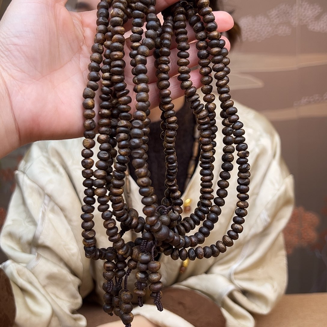 沉香手串海南虎斑紫奇天然虫漏多样性发货一条