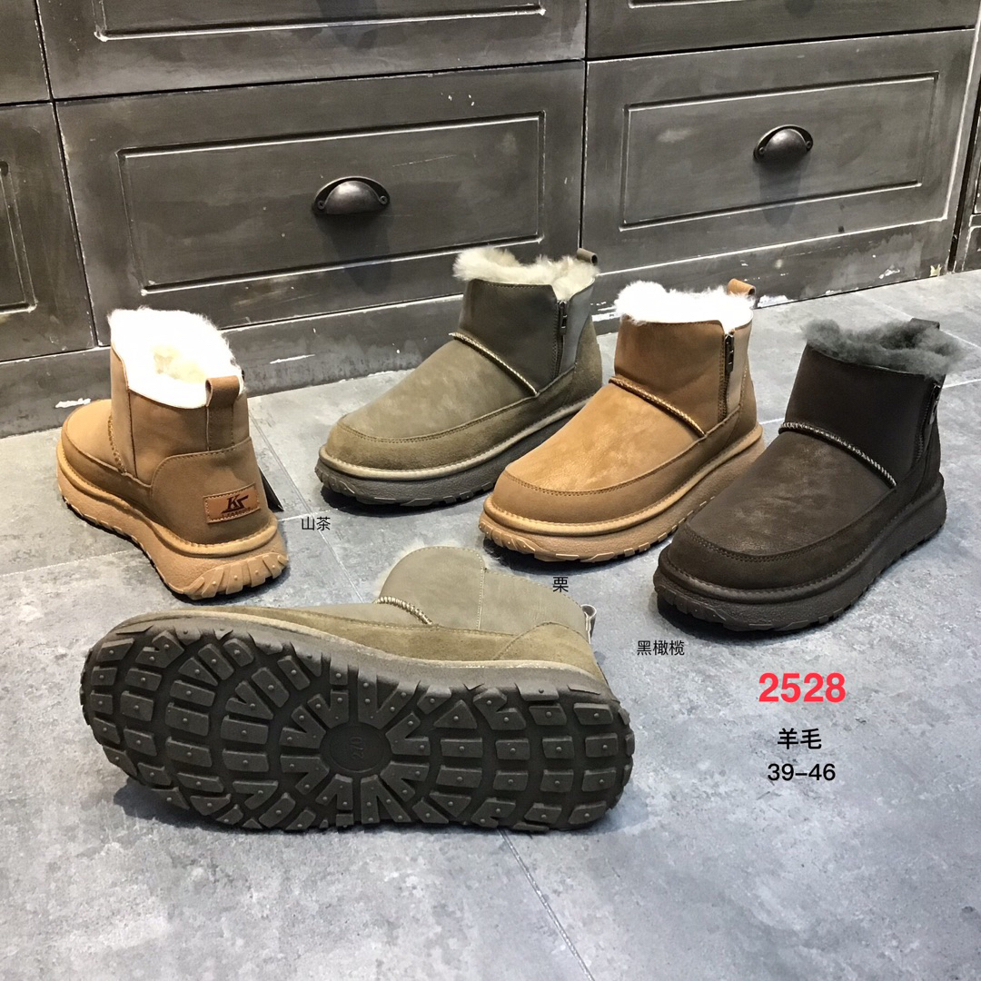 雪地靴侧拉链时尚雪地靴防滑男士时尚靴子保暖百搭