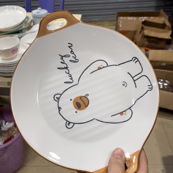 ****L陶摆件153号9英寸嘟嘟熊圆盘一个