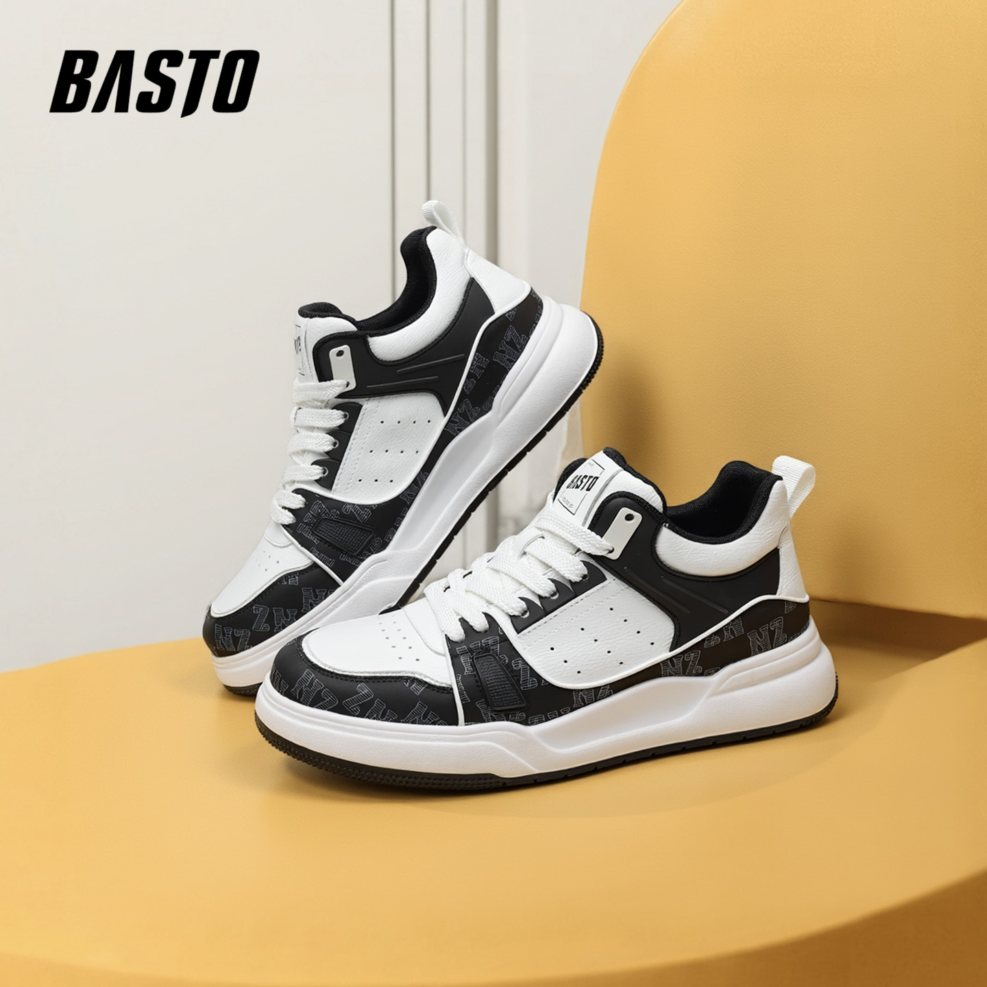 百思图新款男款系带耐磨休闲板鞋圆头休闲风板鞋复古时尚百搭鞋