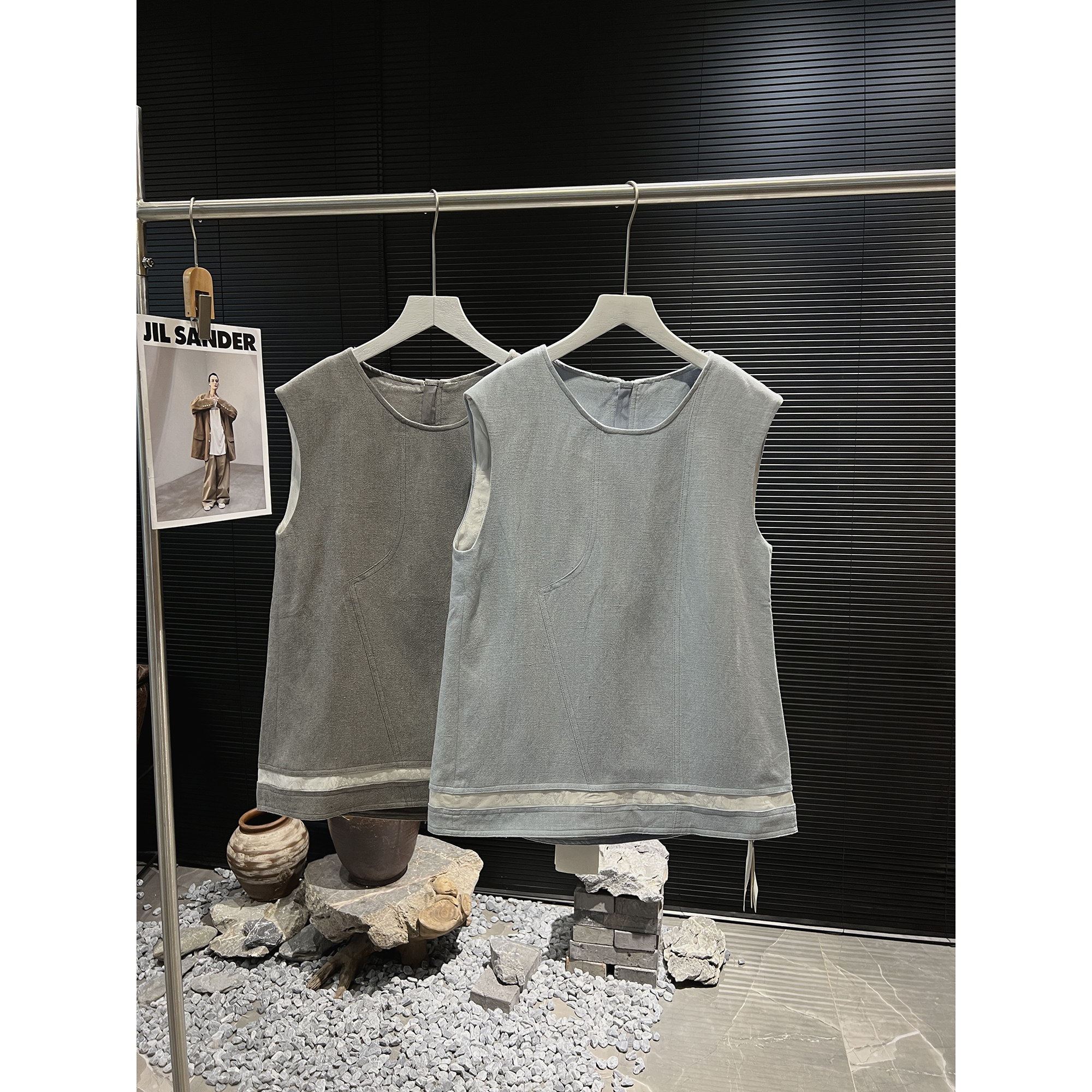 重工麻料大版马夹背心2990（清）