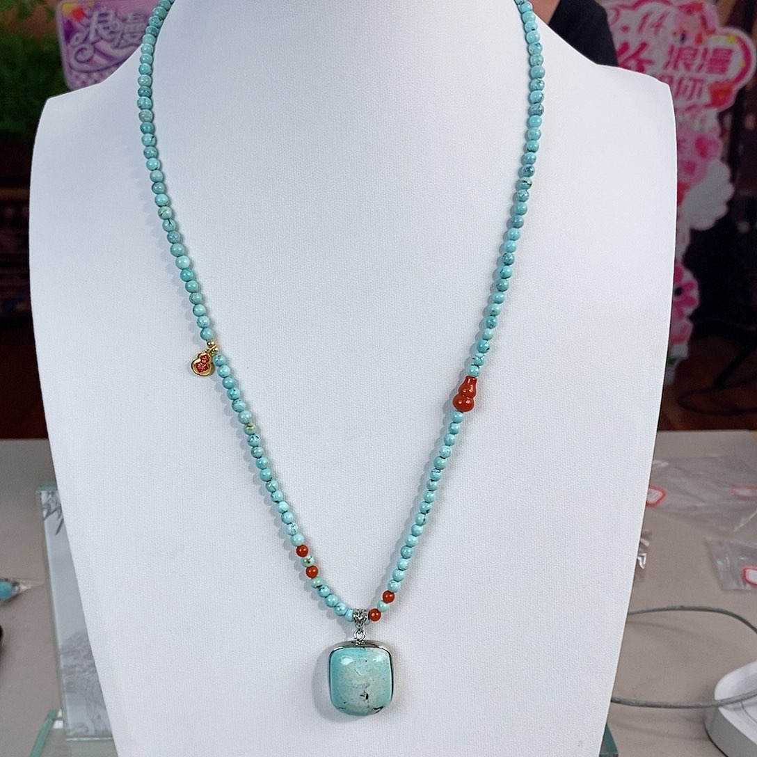 绿松石珠宝奇石银S925镶嵌