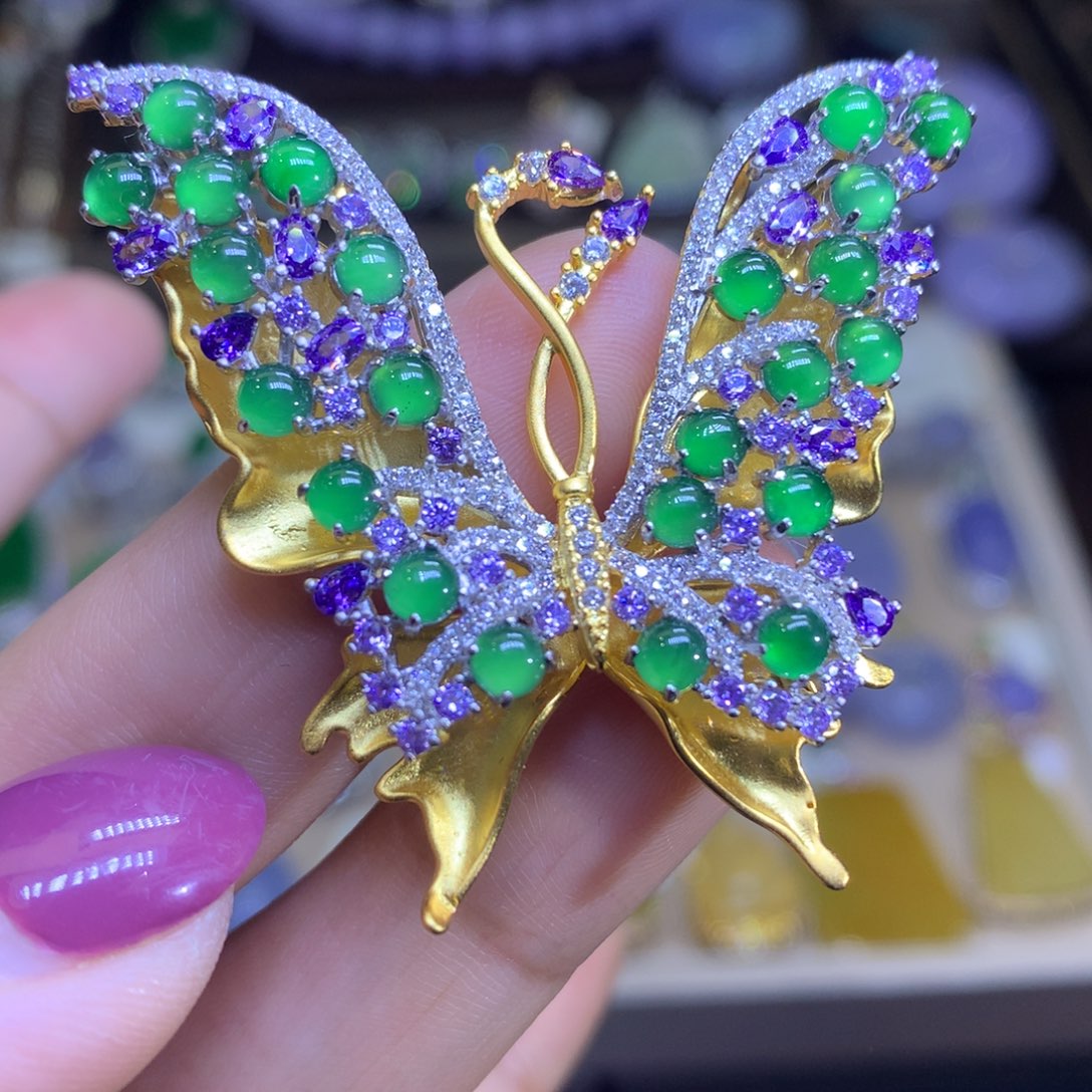 翡翠颈饰银S925镶嵌翡翠