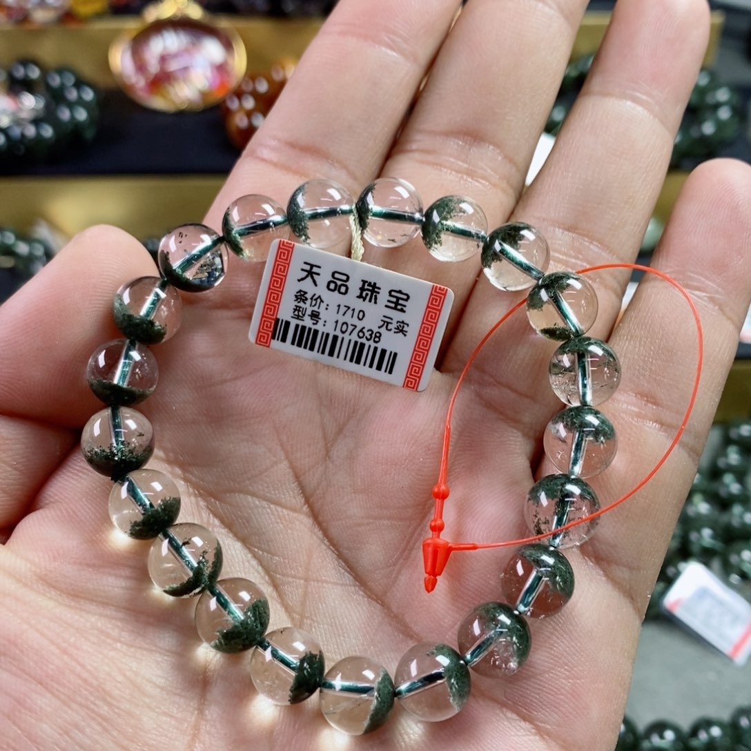 水晶手串未镶嵌绿幽灵107638