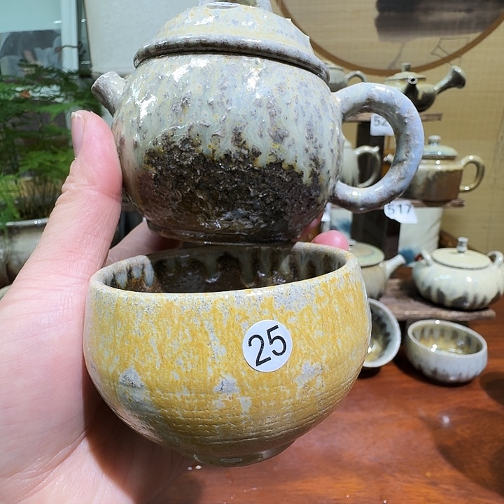 土****建水紫陶白泥柴烧壶微瑕