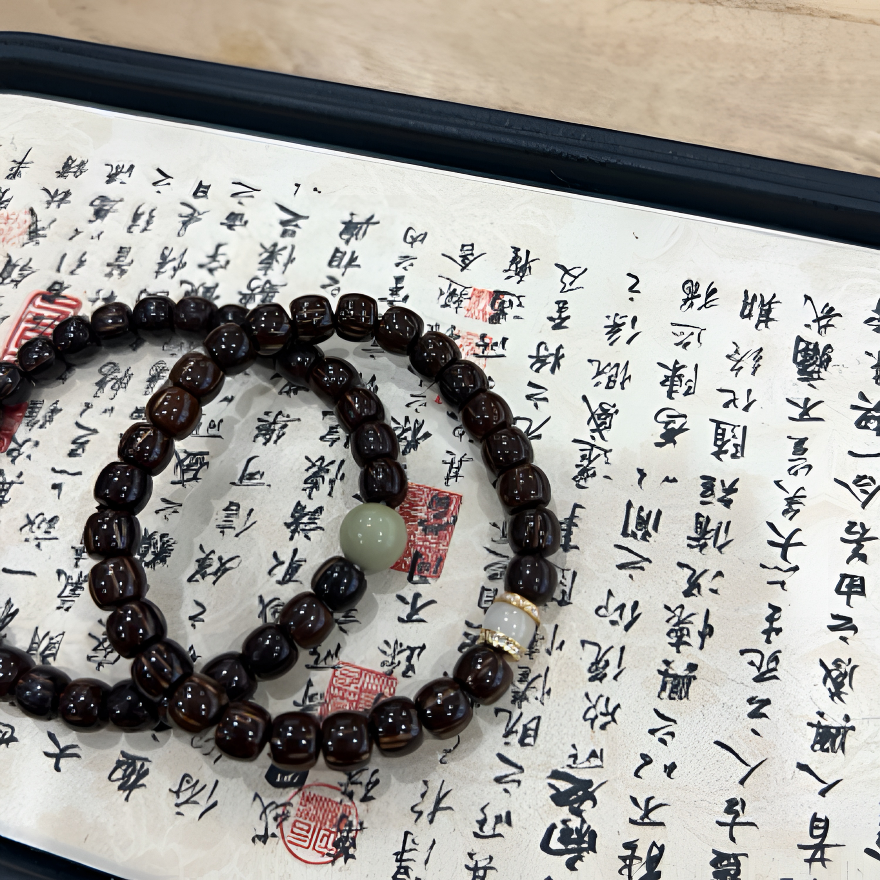 紫金库克搭配隔片祥云文玩手串