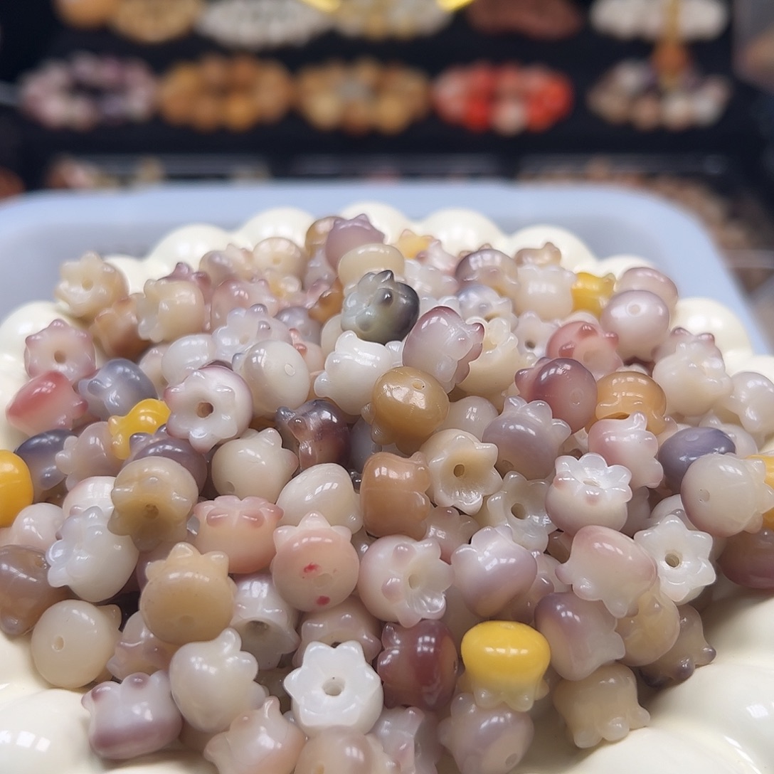 手串菩提根/象牙果卡12多宝蓝铃花20颗