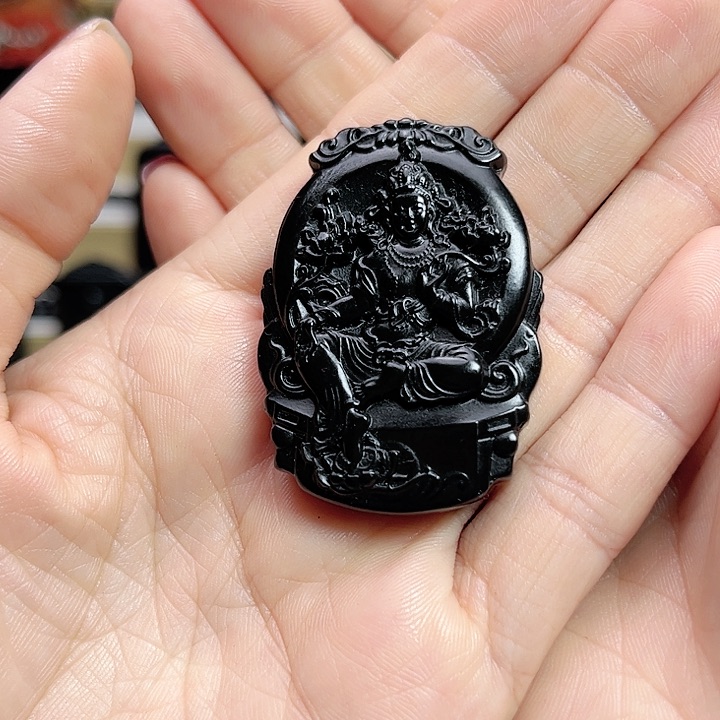 和田玉手链未镶嵌观音牌