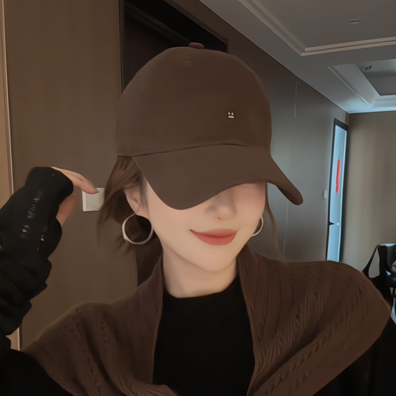 「机器人」韩系新款百搭棒球帽女秋冬软顶鸭舌帽透气舒适显脸小帽子