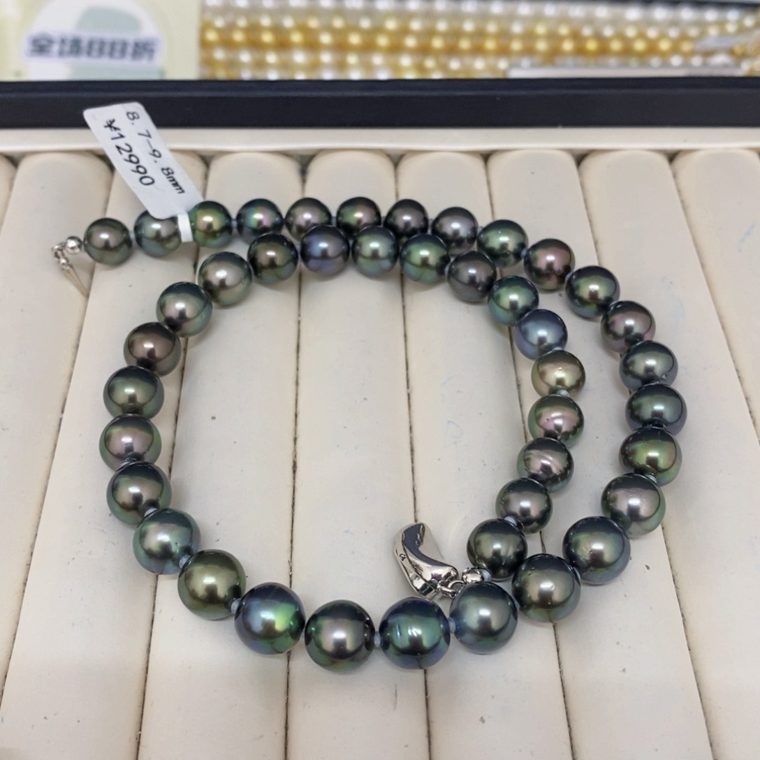 海水珍珠裸珠未镶嵌大***大溪地项链8.7-9.8园