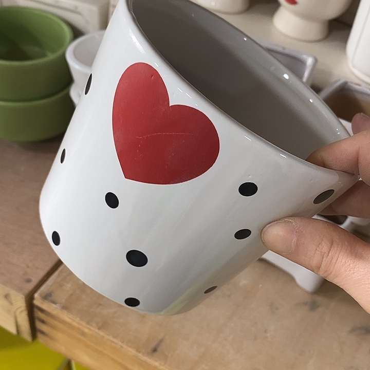 陶盆有孔 瑕疵针孔漏釉介意勿拍外口 13外高11