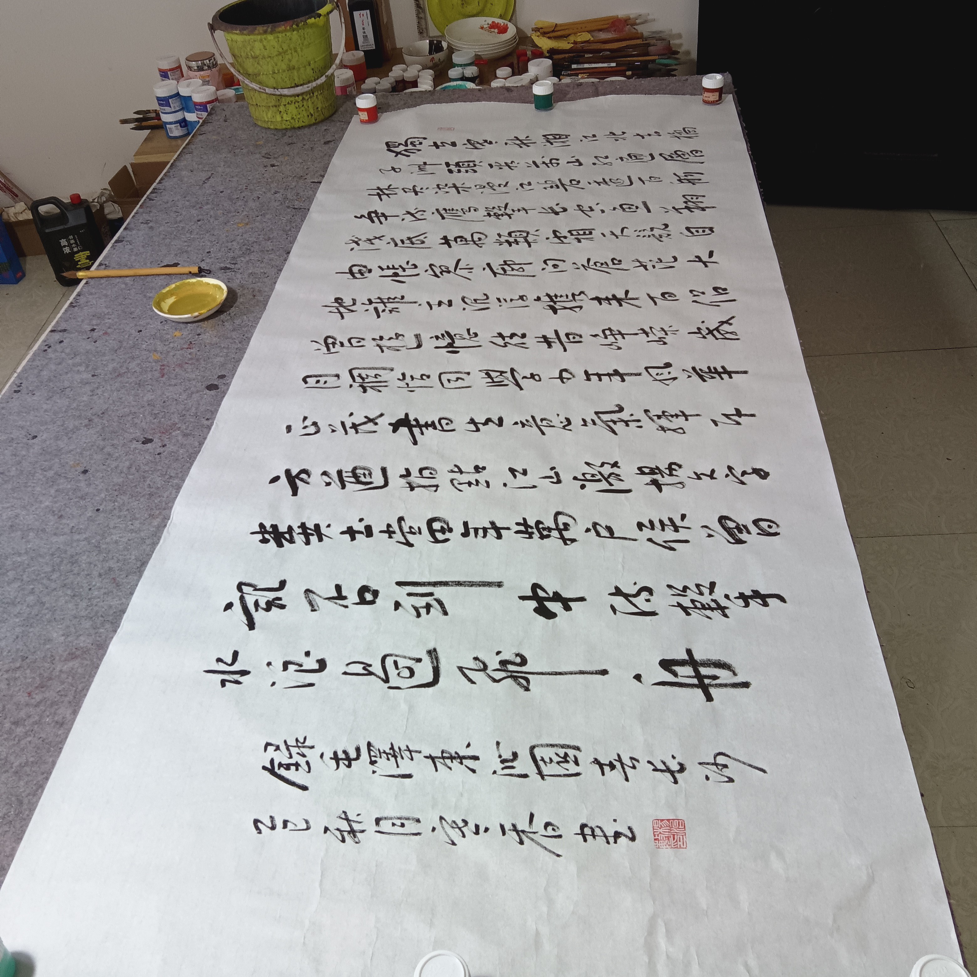 《沁园春·长沙》书法作品70cm×150cm