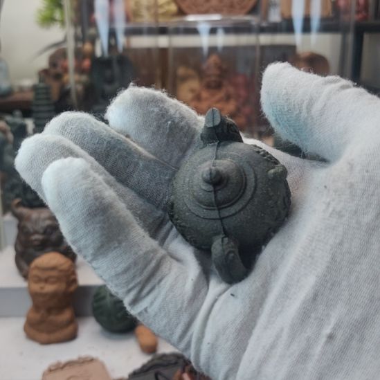 泥塑蓝药师香方把把壶微瑕福利价