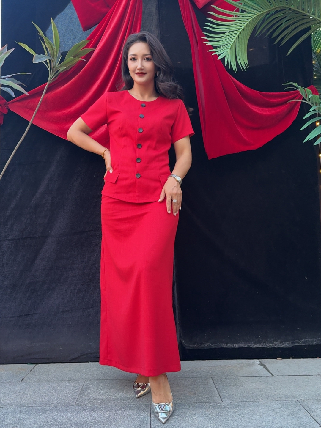 Meirunna 亚麻两件套两个颜色