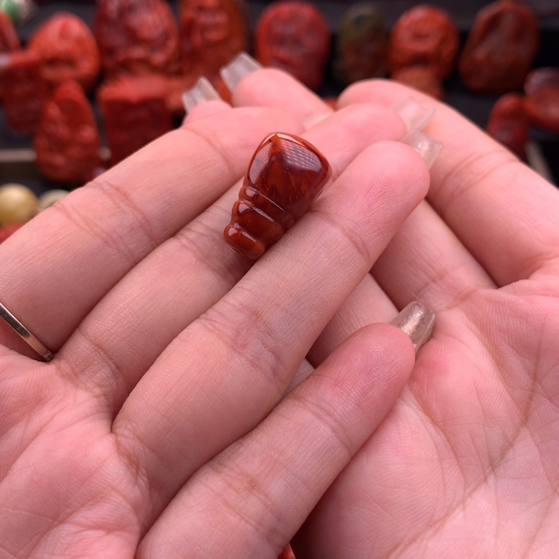 南红玛瑙南红川料直切三通12mm未镶嵌