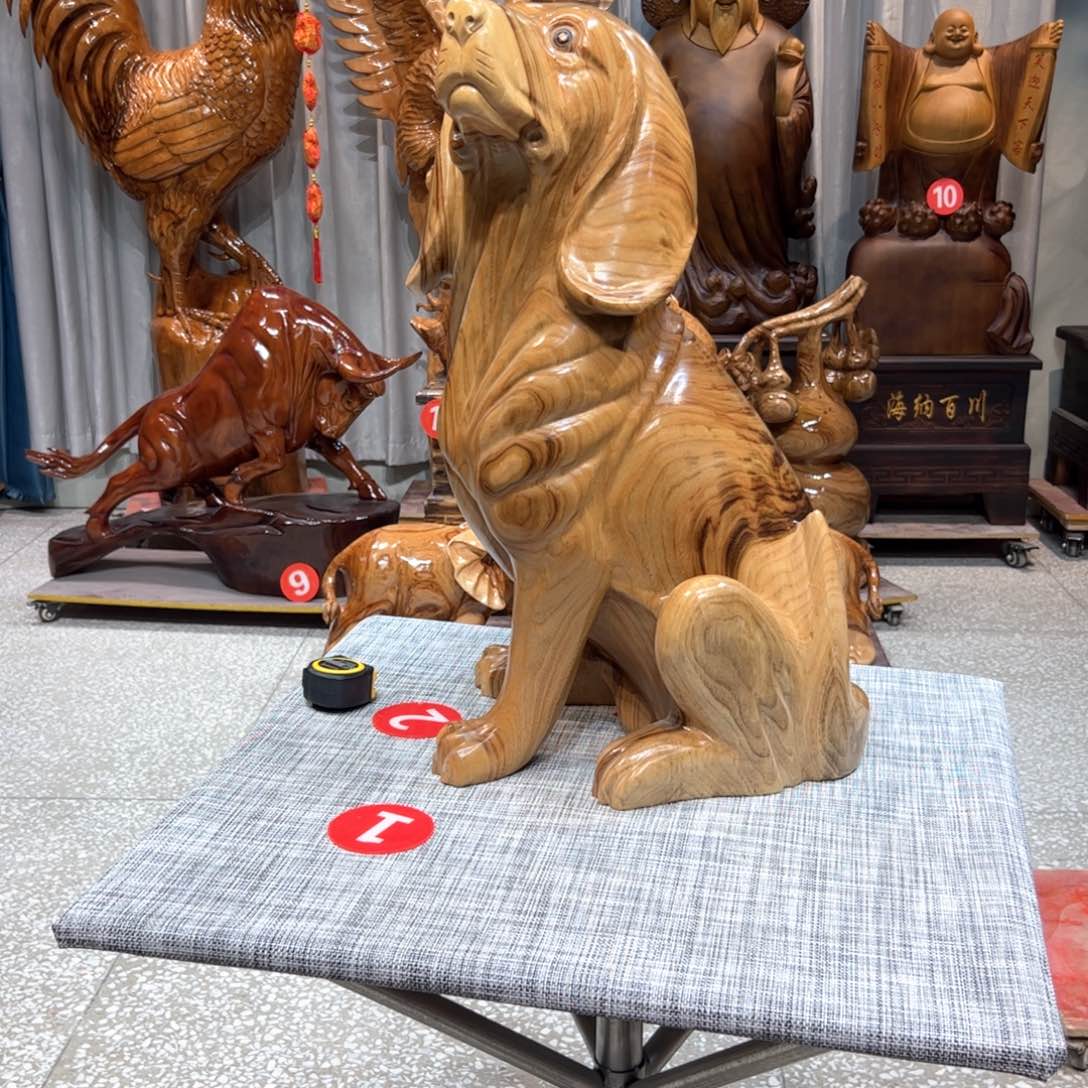 香樟木香樟木实木根雕摆件狗狗