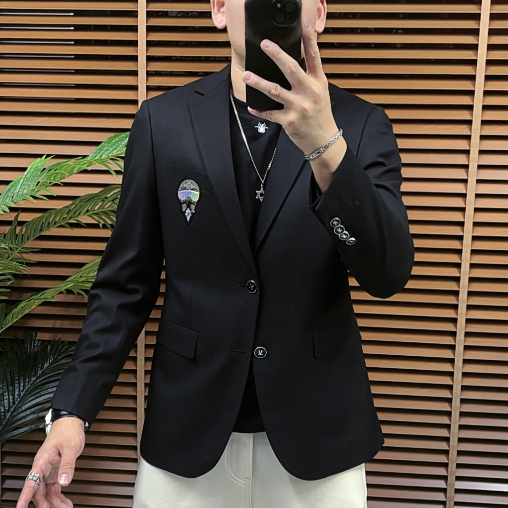 秋季西服后中开衩小西装春秋正装小西服修身型