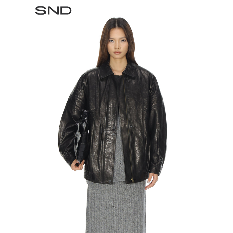 【NIAPARKA 设计师品牌】SND AW25 复古风棒球式皮夹克