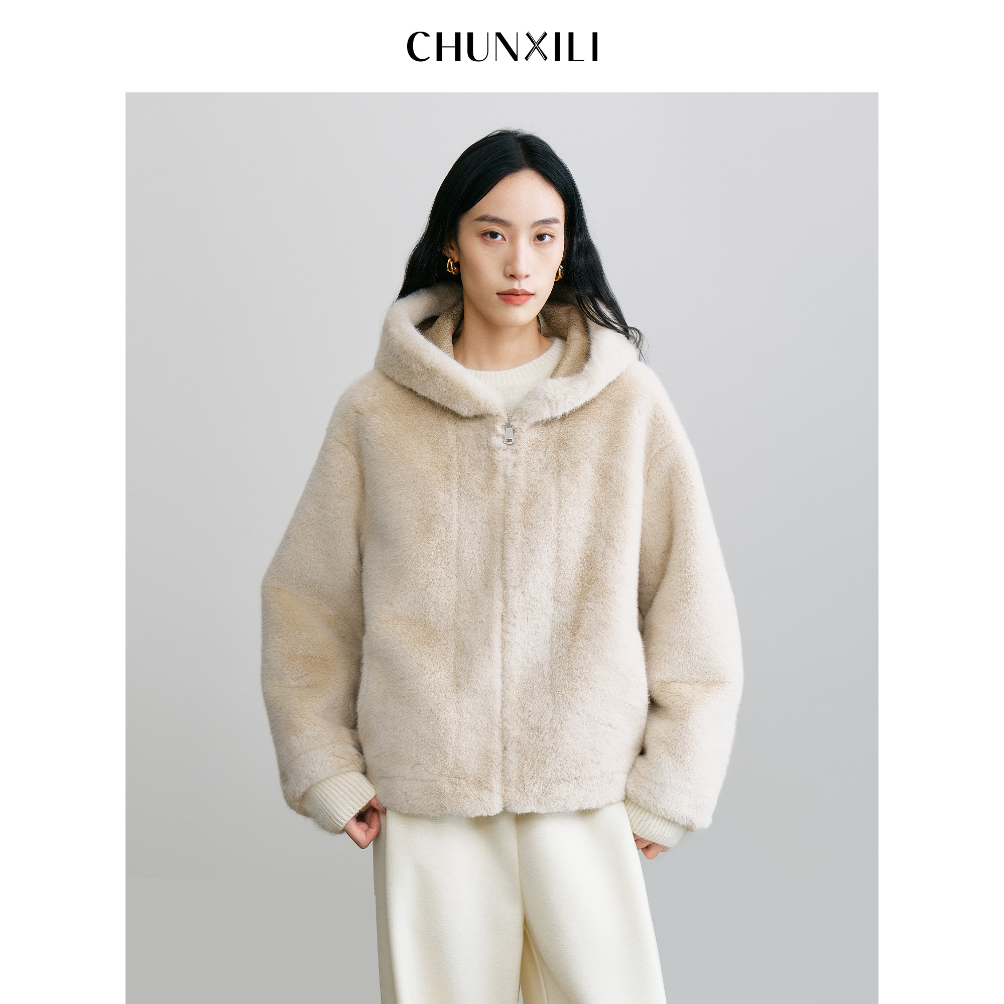 CHUNXILI/春熙里宽松加厚保暖 款毛绒上衣D00W54104