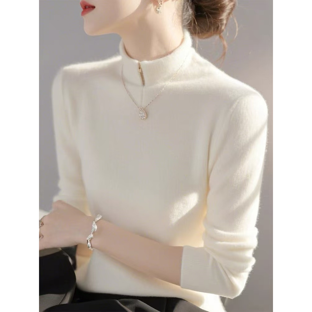 2024冬季软糯慵懒风别致独特高端欧货洋气法式减龄白色针织衫