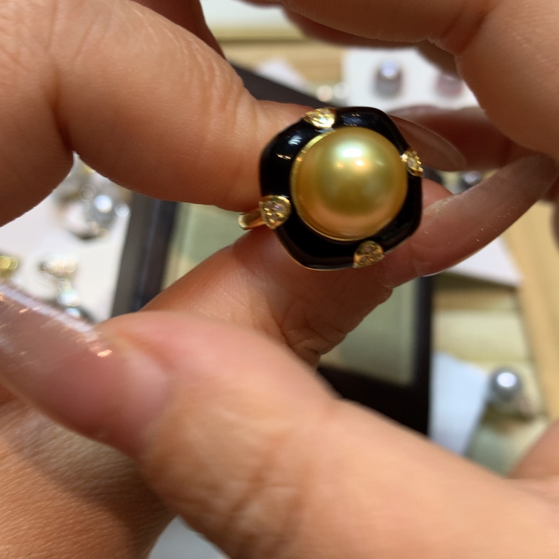 海水珍珠戒指银S925镶嵌