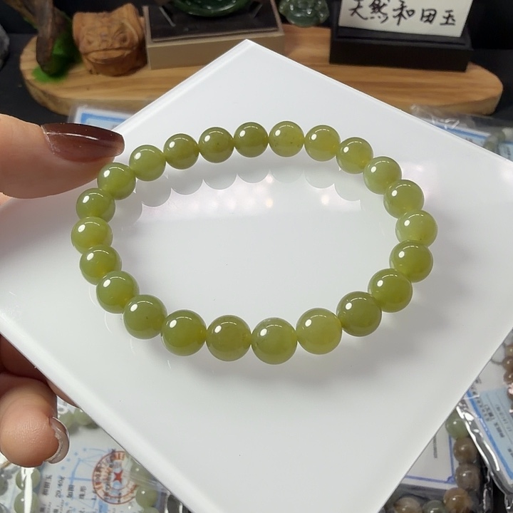 和田玉未镶嵌手链天然和田玉手串8mm