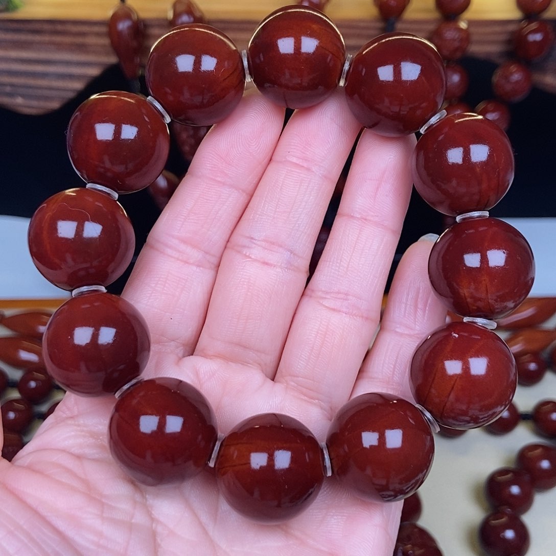 橄榄核吊坠王*开正圆光珠