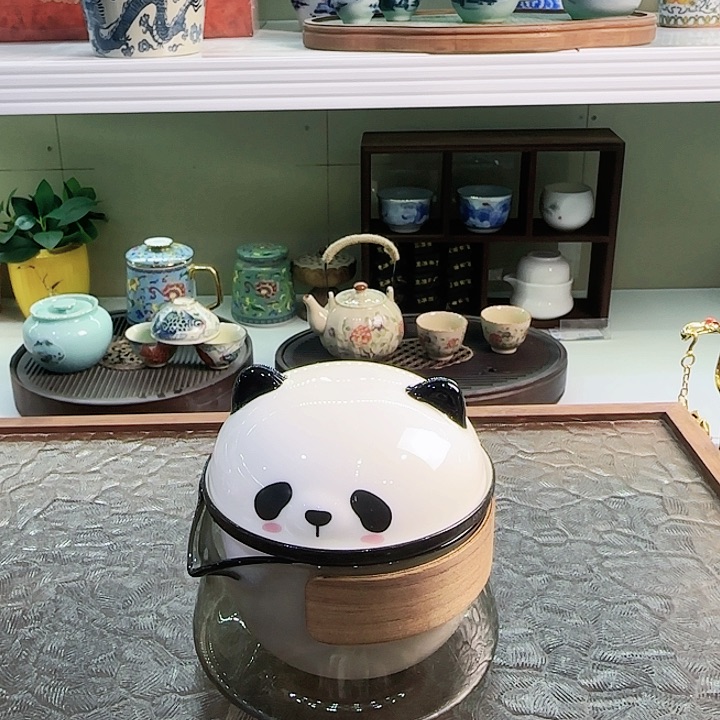 青花瓷器茶具套装旅行茶具茶叶罐玻璃杯