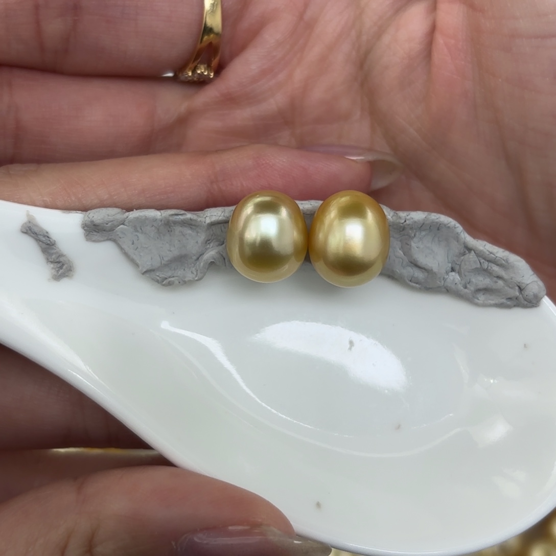 定制海水珍珠裸珠未镶嵌米***?10-11mm金珠裸珠一颗
