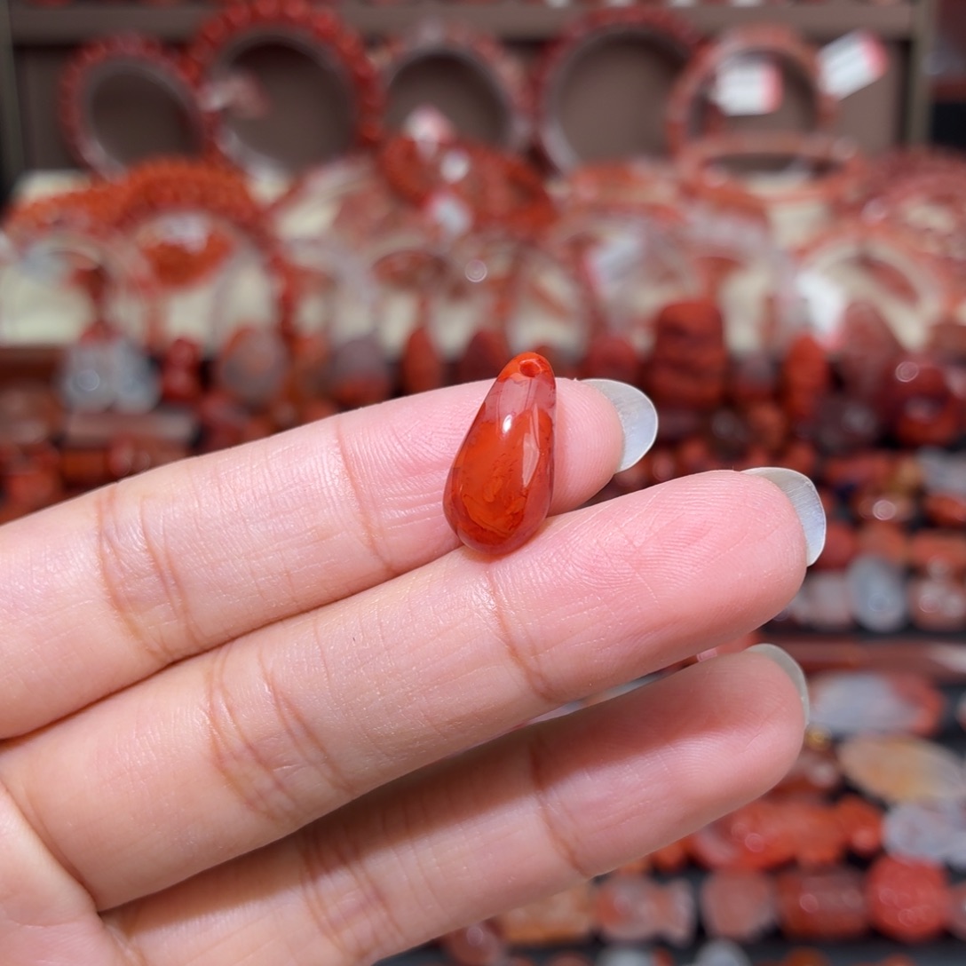 南红玛瑙未镶嵌颈饰火焰纹卡子